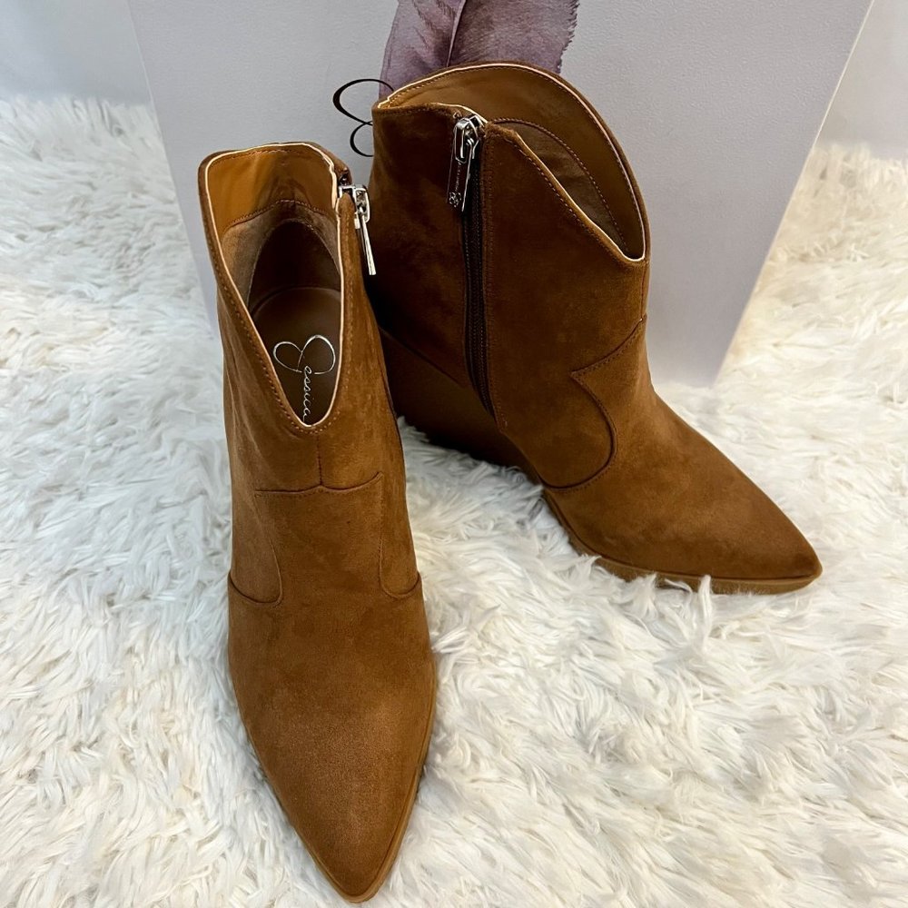 Jessica Simpson Crais Bootie Wedge Size 8 Brown NEW! - Picture 10 of 16